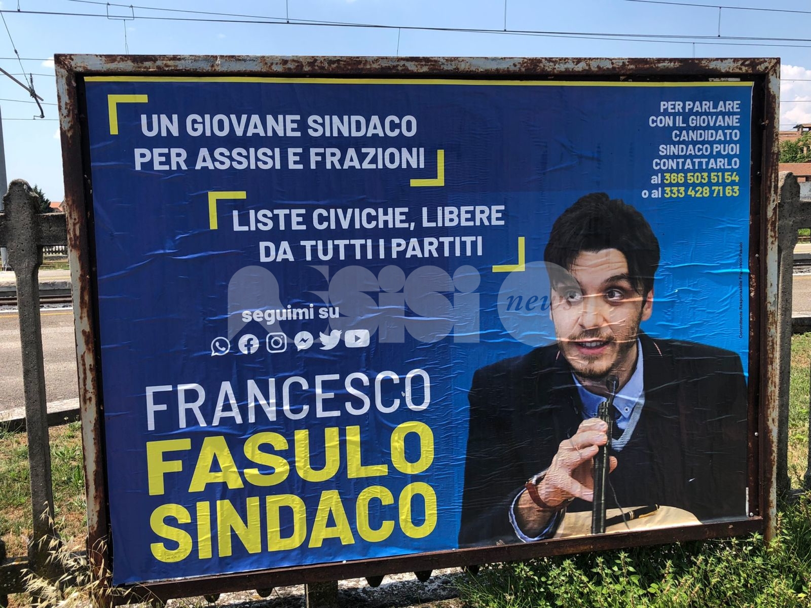 Francesco Fasulo sindaco, si 'ufficializza' il terzo candidato con i poster elettorali