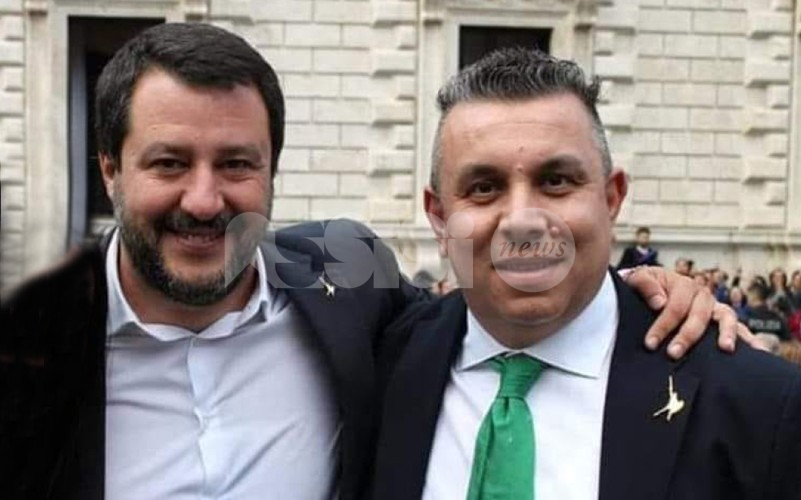 Matteo Salvini e Giancarlo Giorgetti ad Assisi per la campagna di Marco Cosimetti