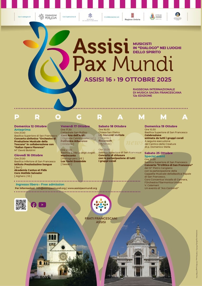 Torna Assisi Pax Mundi 2025: tre giorni di musica e condivisione nel segno del Cantico delle Creature 3