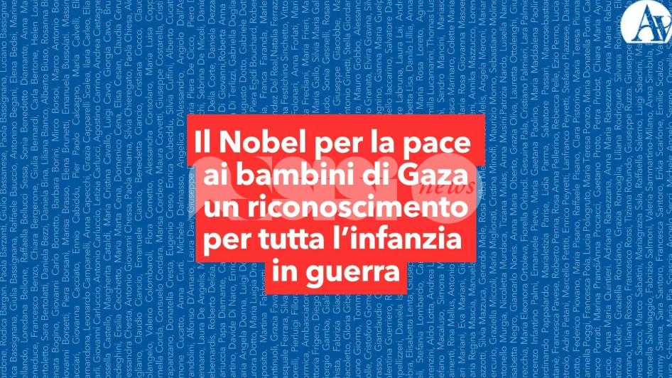 Premio Nobel per la Pace alle bambine e ai bambini di Gaza: Rifondazione propone un odg da Assisi